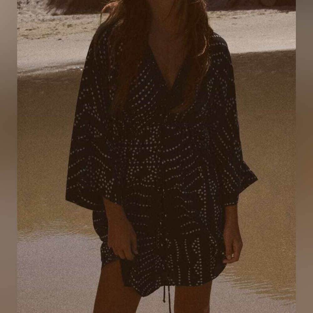 Zara Kaftan Wide Sleeve Mini Dress